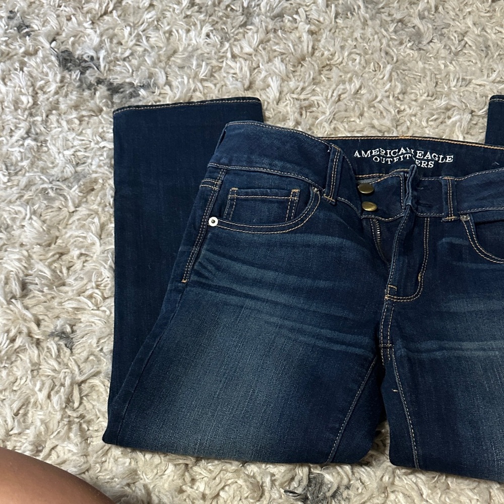 American Eagle Dark Blue Straight Leg Jeans - Picture 5 of 6